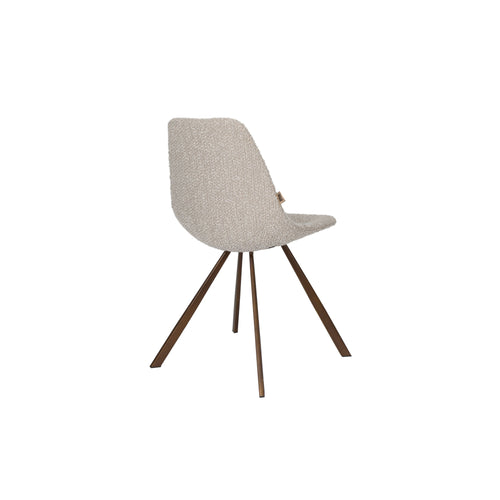 Dutchbone Franky Eetkamerstoelen  Bouclé Beige - Set van 2 - vtwonen shop