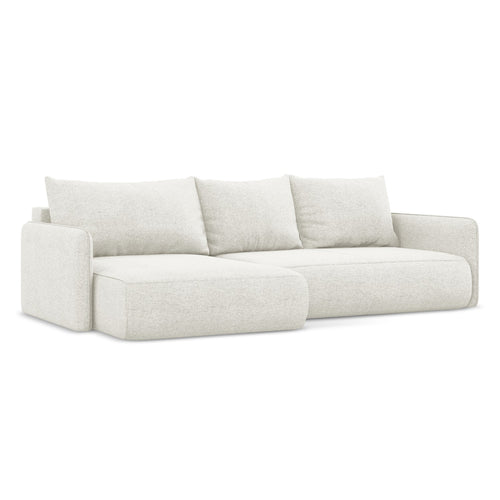 LaMiaSofa hoekbank links Palermo - chenille stof - wit - 240x148x86