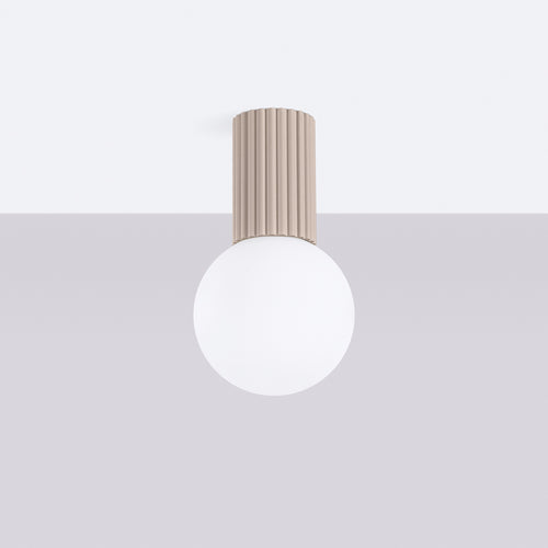 Sollux Lighting Plafondlamp HALO taupe IP44 - 12x12x21cm