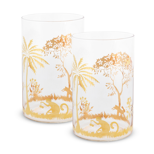 Pip Studio La Majorelle Longdrinkglazen - Servies - Set van 2 drinkglazen - Goud - 360ml - vtwonen shop