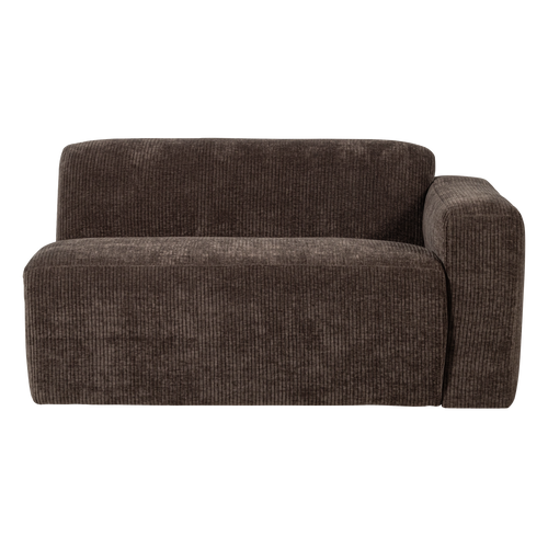 WOOOD 1,5-zits bank arm rechts Mojo Base - Rib - Bruin - 74x145x97