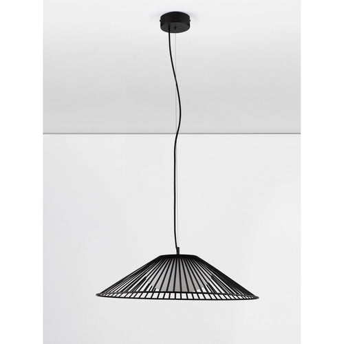 Nova Luce BRUME Hanglamp met draadframe, matzwart, opaal LED 21W 963lm 3000K
