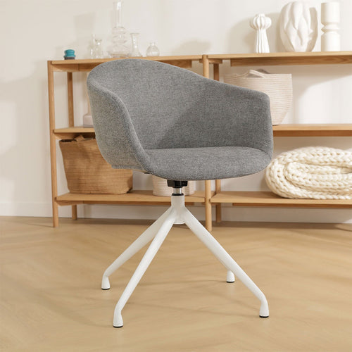 Nolon Nola-Otis Draaibare Eetkamerstoelen Set - Donkergrijs - Wit
