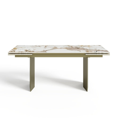 Sia Home - Uitschuifbare tafels ROSE - Keramiek - Pandora en goud - 180cm