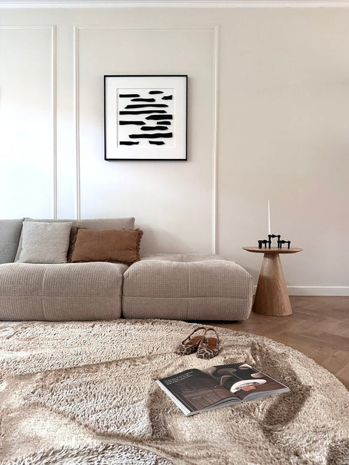 Organisch hoogpolig vloerkleed Odelia bruin/taupe - Interieur05 - 150 x 80 cm - vtwonen shop