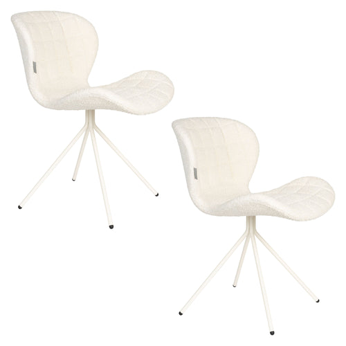 Zuiver OMG Eetkamerstoelen Soft Off White - Set van 2 - vtwonen shop