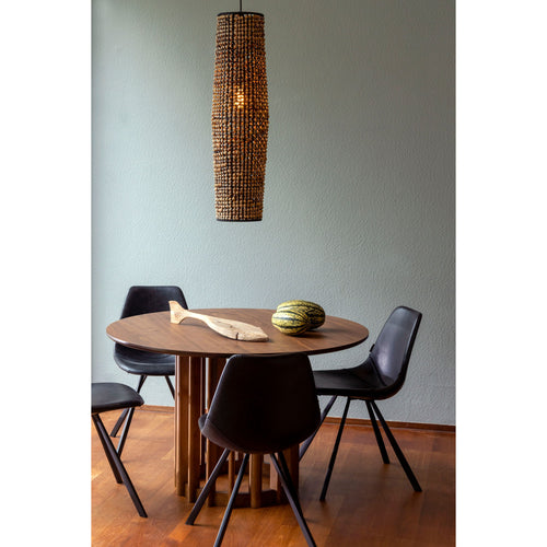 Dutchbone Barlet Eettafel Rond 120 cm Hout Walnoot - Bruin - vtwonen shop