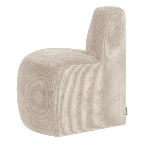 WOOOD eetbank hoek rond rugleuning Mojo Base - Rib - Ecru - 83x76x76