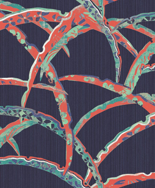 Masureel behang bladeren blauw - 53 cm x 10.05 m - 630662 - vtwonen shop