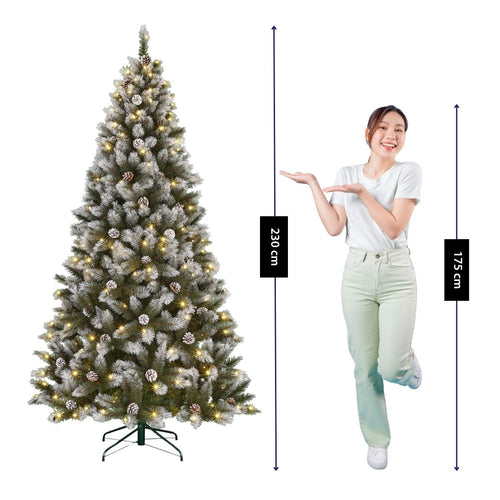 Black Box Trees Pittsfield Kunstkerstboom met 260 LED Lampjes - Kerstboom met Verlichting en Dennenappels - Kerstversiering voor Binnen -