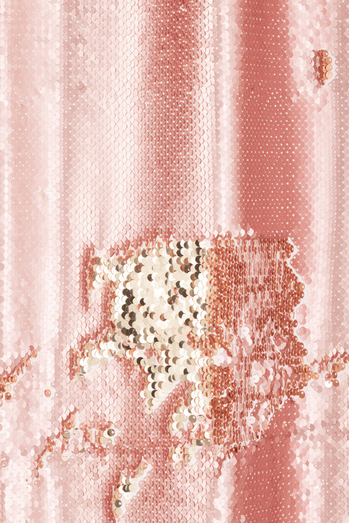 J-Line gordijn Omkeerbaar Sequin - textiel - roze/champagne