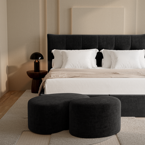 Sia Home - Zitzak 60 cm DUNE -  fluweel zwart 60cm
