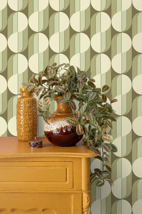 ESTAhome behang retro ornamenten groen - 50 x 900 cm - 131589 - vtwonen shop