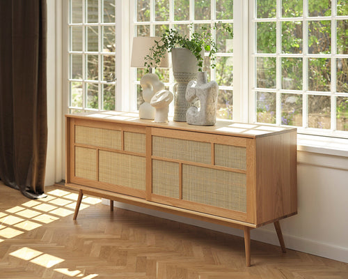 Rebellenclub dressoir yass - eiken met rattan - vtwonen shop