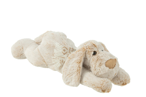 J-Line knuffel Hond Liggend - polyester - beige - vtwonen shop
