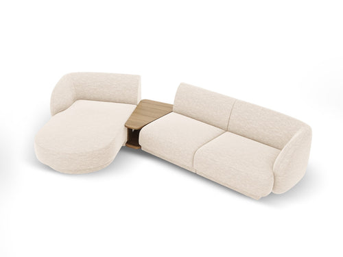 Micadoni linker modulaire bank Miley 3-zits, chenille, lichtbeige - 178x303x70cm