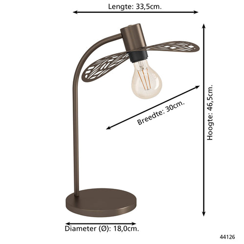 EGLO tafellamp Swaby - 46.5 cm - brons - vtwonen shop