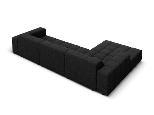 Cosmopolitan Design linker hoekbank Chicago 4-zits, chenille zwart - 167x294x78cm