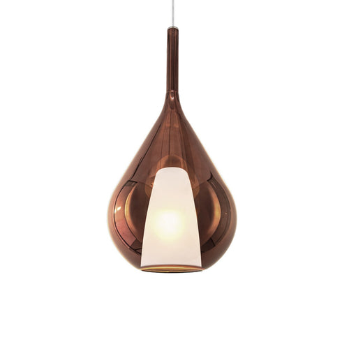 Ideal Lux KALIQUE 28 cm druppelvormige koepel hanglamp voor plafond, koperkleurig, 1x E27 fitting
