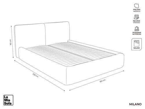 LaMiaSofa Bed met opbergruimte Milano - velours - flessengroen - 180x228x82