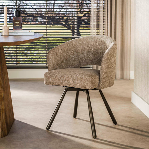 Giga Living Eetkamerstoel Salon - Zand/Bruin Cargo - Set van 2