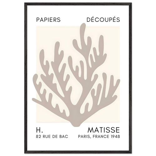 Artfulprints Poster met Lijst Matisse – Coral harmony grey   - 70x100 cm - Grijs