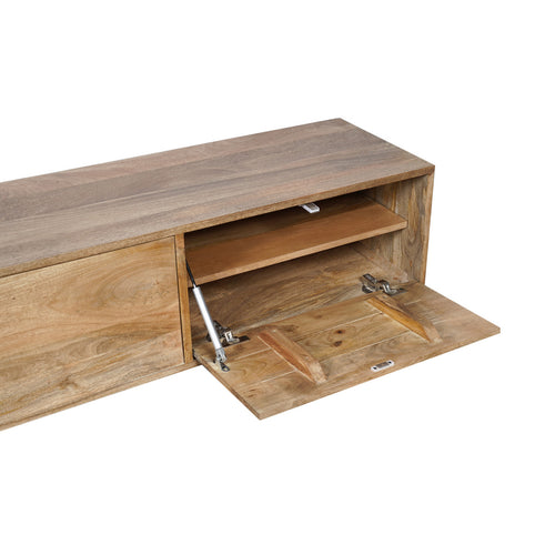 StarFurn Zwevend Tv-meubel Vision - Naturel Hout - 280x35x30cm - vtwonen shop
