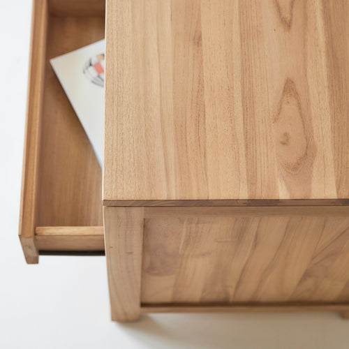 Tikamoon Kinderbureau van massief teak met opbergkastje - Naturel - vtwonen shop