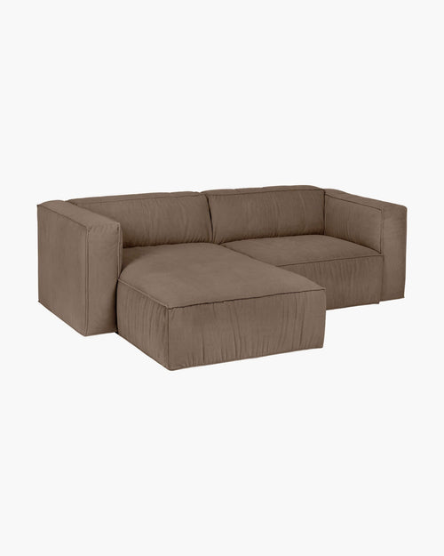 noo.ma Lobi 3-zits hoekslaapbank - Mocha Brown Corduroy, hoek rechts