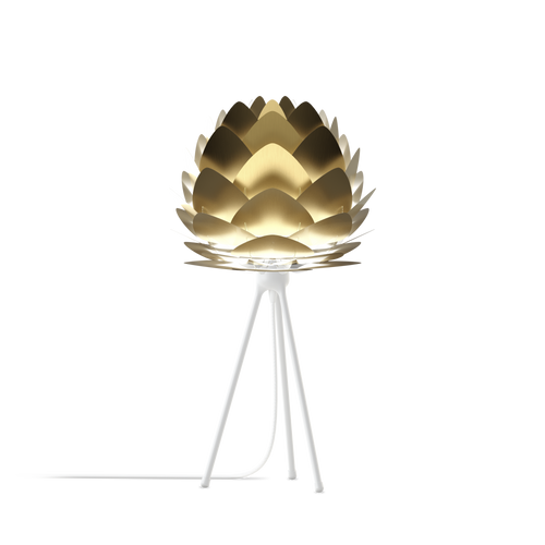 Umage Aluvia Mini tafellamp brushed brass - met tripod wit - Ø 40 cm - vtwonen shop