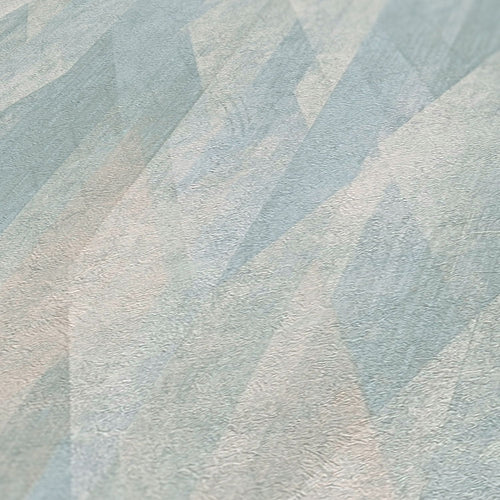 Livingwalls behang grafisch motief turquoise, blauw en crème - 53 cm x 10.05 m - AS-391042 - vtwonen shop