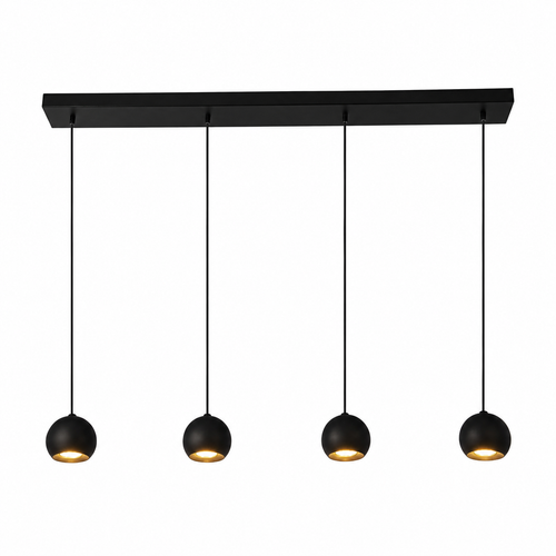 Searchlight Eindhoven 4 licht mat zwarte staaf hanger