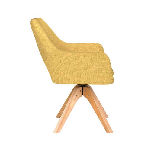 Housecraft Living Mos Eetkamerstoel Draaibaar Hout Okergeel