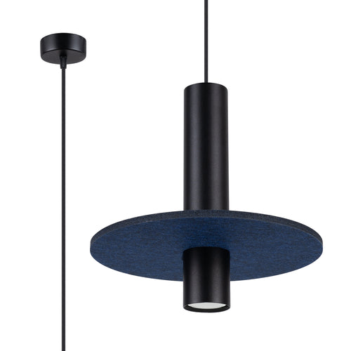 Sollux Lighting Hanglamp PELTA 1 zwart/navy - 30x30x126cm