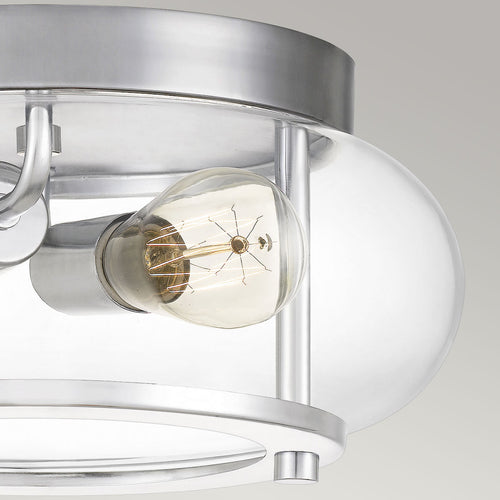Elstead Quoizel Trilogy Cilindrische Plafondlamp Gepolijst Chroom, IP44