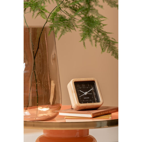 Karlsson wekker Neat Square - zwart - 9x9x9cm