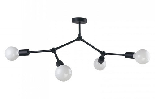 Nowodvorski plafondlamp Twig - 4 lichts - 79  x 54   cm - zwart - vtwonen shop