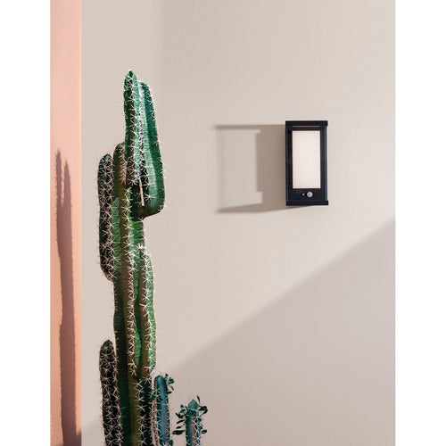Merano Brandon Buiten Bewegingssensor Wandlamp Antraciet Aluminium Glas, LED 1.5W 152Lm 3000K IP65 Solar / Geschakeld
