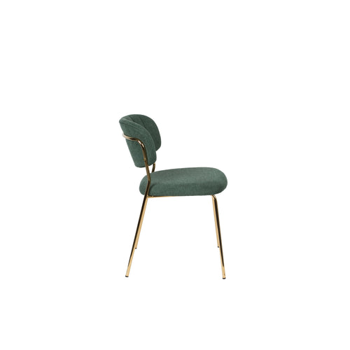 Housecraft Living Jolien Eetkamerstoelen Goud/ Donkergroen - Set van 2