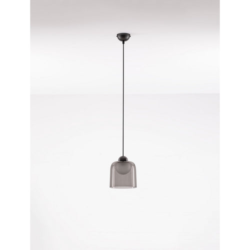 Nova Luce DIONE Dome hanglamp voor plafond, zandkleurig zwart, rookkleurige LED 5W 205lm 3000K