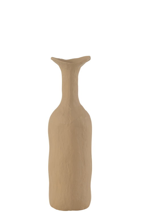 J-Line vaas Agra - aluminium - beige - large - 39 cm hoog