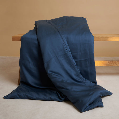 Coco & Cici - Tencel Sateen Dekbedovertrek 120 x 150 cm - 1 Persoons Beddengoed - Kinderbeddengoed - Lyocell - Hypoallergeen & Extra Zacht - Blauw - vtwonen shop