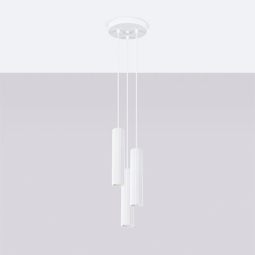 Sollux Lighting Hanglamp KARBON 3P wit - 19,5x19,5x108cm