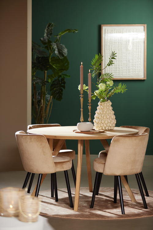 Light & Living eettafel QUENZA - Ø120x76cm - bruin