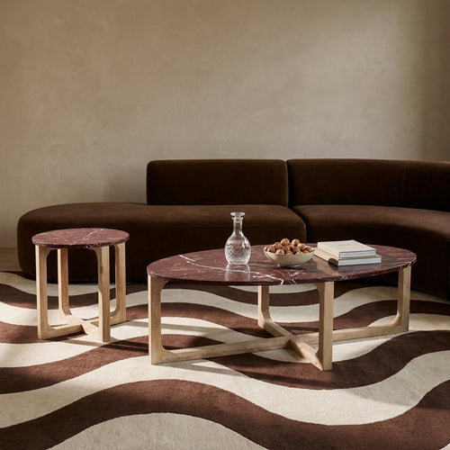 Raw Materials ovale salontafel marmer Cherry - 120x60x38 cm