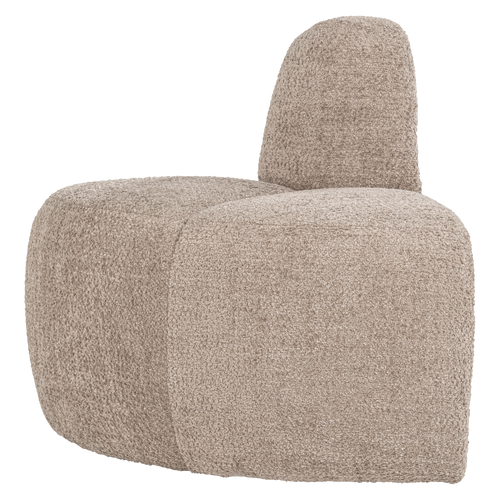 WOOOD eetbank hoek rond rugleuning Mojo - Wollig - Donkerzand - 83x100x74