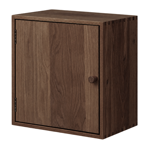 Artichok Abigail vierkante eikenhouten dichte wandkast met deur donkerbruin - 30 x 30 cm