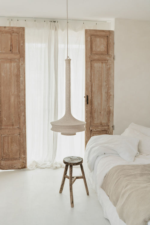 NOA MAY Hanglamp Lola - beige - katoen - Ø 40 x h 85 cm (small)