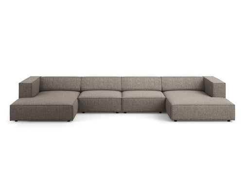 Cosmopolitan Design Panoramische bank Arendal 6-zits, chenille, grijs - 166x364x70cm