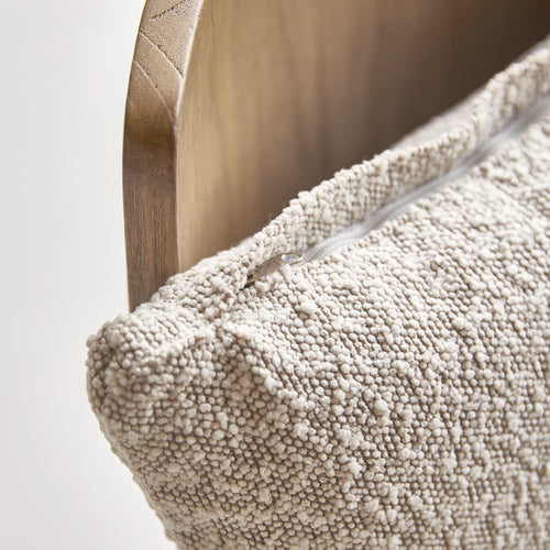 Tikamoon Fauteuil in massief mindihout en ecru stof - Beige